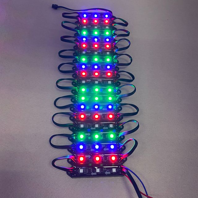 LED Addressable RGB pixel module IP68 0.72W/pixel 18awg DC12V 20pcs/string