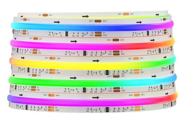 COB RGB IC LED Light Strip WS2811 Addressable 12vDC WS2812B White RA90 720LED/m 5m/Roll