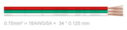 10m 18AWG (0.75mm2) 3-Core CCT Digital LED Cable