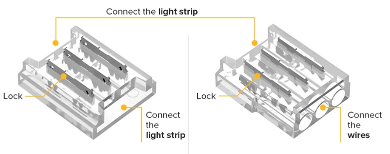 COB Cover Connector Transparent Solderless SMD FPCB to WIRE WS2811 WS2812B WS2815 3Pin 10mm 50pcs/pck