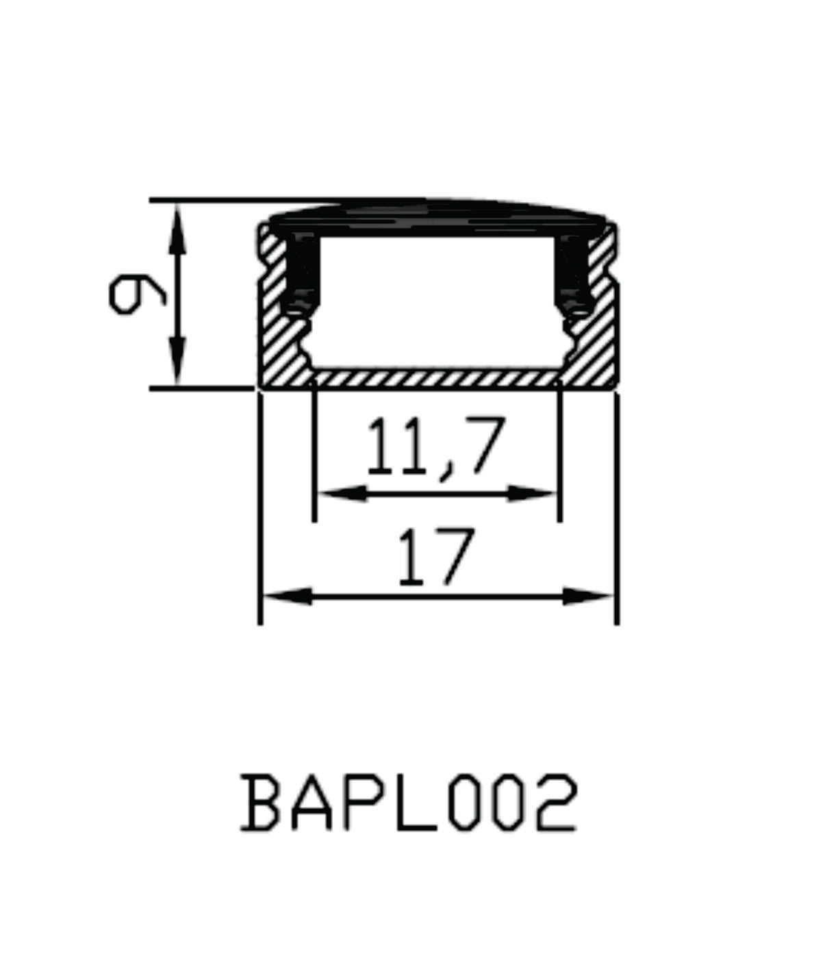 EX002-2m Aluminium Profile with diffuser