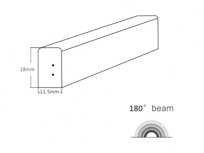 Flat Top Neon Flex 17 x 11mm