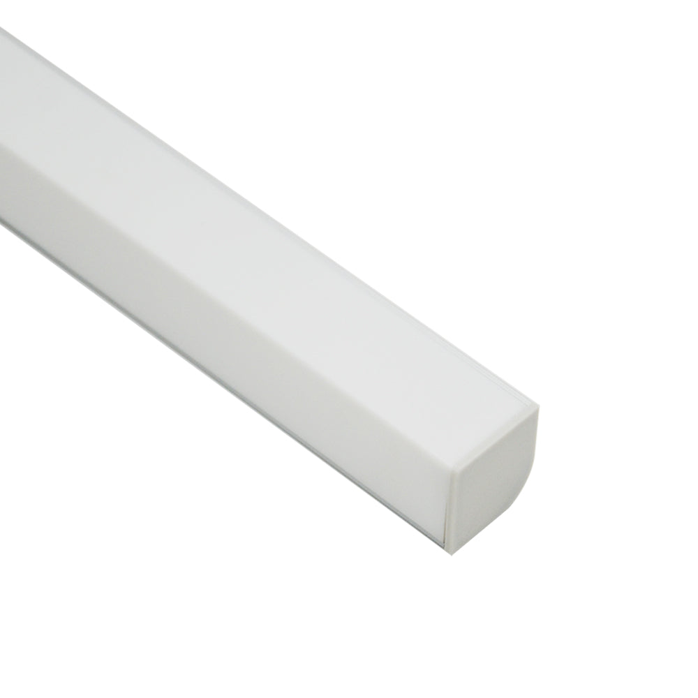 AL-005 2m 16x16 Corner Style Aluminium Extrusion with Square Opal Diffuser