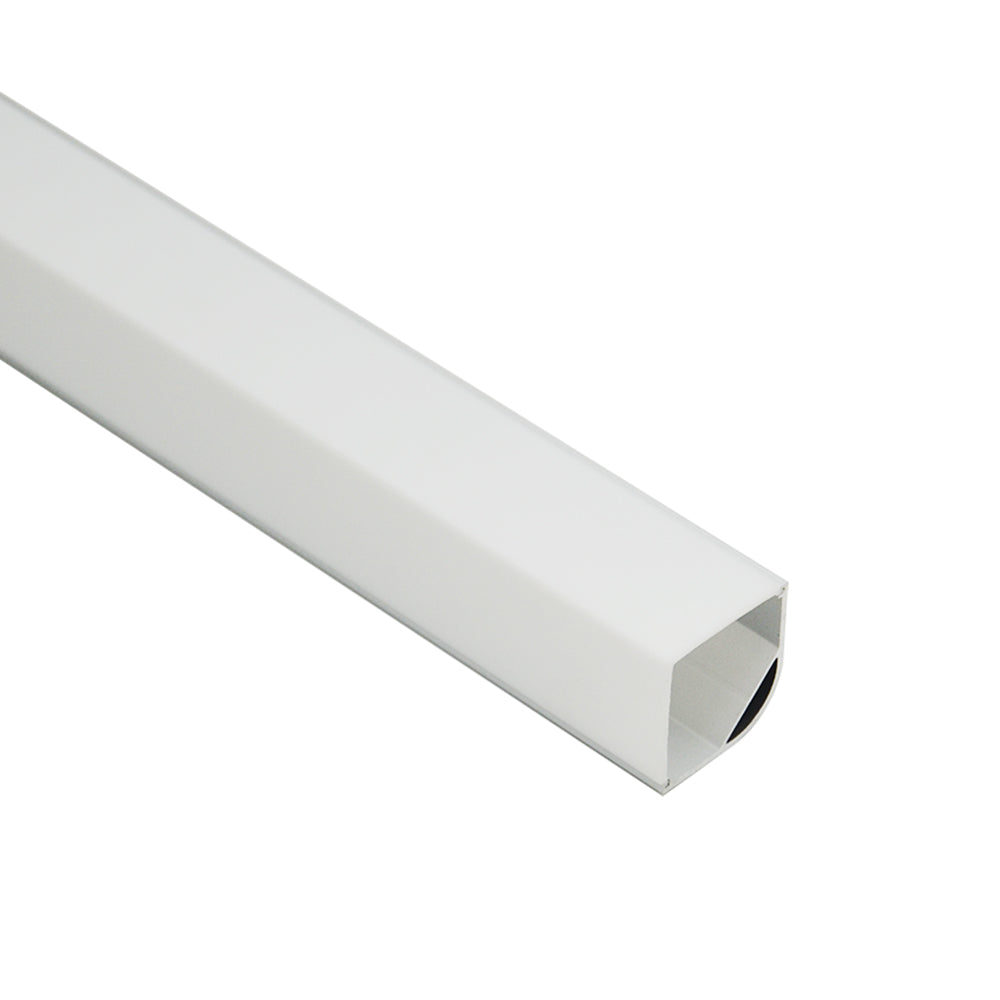 AL-005 2m 16x16 Corner Style Aluminium Extrusion with Square Opal Diffuser