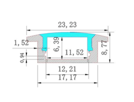 AL-001 Aluminium Profile with diffuser